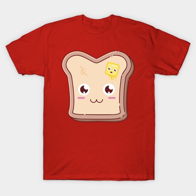 Kawaii toast, happy butter T-Shirt by KevinFoged